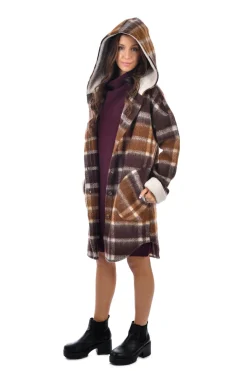 Discount RD Style Abby Plaid Shacket-Brown|