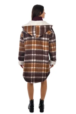 Discount RD Style Abby Plaid Shacket-Brown|