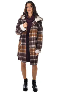 Discount RD Style Abby Plaid Shacket-Brown|
