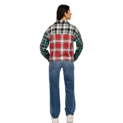 Sale RD Style Alison Color Block Flannel Shirt|