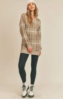 Outlet Sage The Label All Autumn Sweater Dress-Taupe|