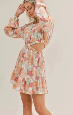 Sage The Label Amalfi Coast Mini Dress-Cranberry Multi|