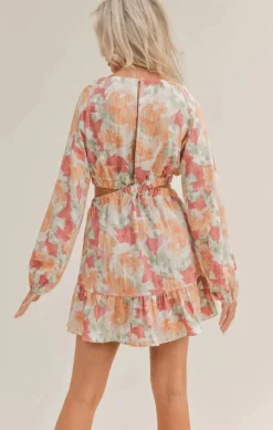 Sage The Label Amalfi Coast Mini Dress-Cranberry Multi|