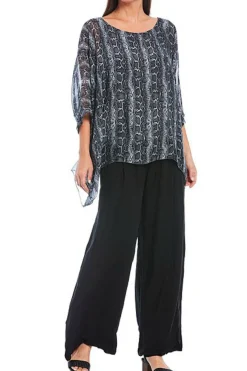 Discount M Italy Animal Print Silk Blend Poncho|