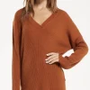 Sale Z Supply Avalon V-Neck Sweater-Russet|