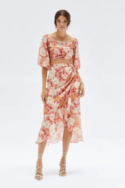 Minkpink Azar Ruched Midi Skirt|