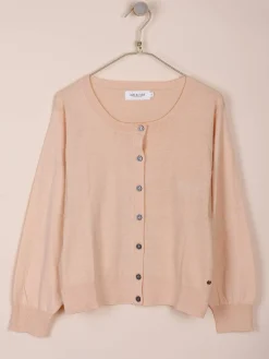 Indi & Cold Basic Cotton Cardigan-Pink Nude|