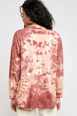 Hot Free People Be Free Tie Dye Tee-Cabernet Combo|