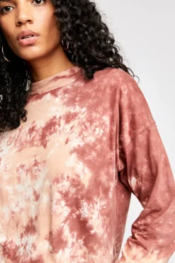 Hot Free People Be Free Tie Dye Tee-Cabernet Combo|