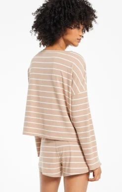 Discount Z Supply Betty Stripe Long Sleeve Top|