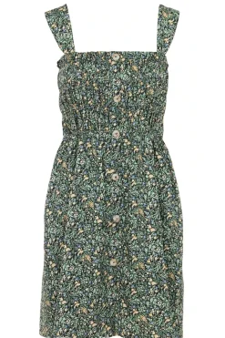 New The Korner Black Short Floral Print Cotton Dress|