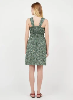 New The Korner Black Short Floral Print Cotton Dress|