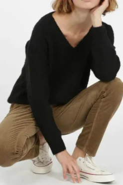 Clearance The Korner Black V-Neck Sweater|