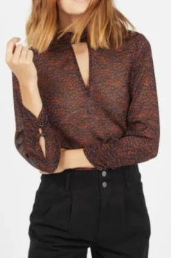 Hot The Korner Blue High-Neck Printed Top|