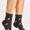 New Z Supply Bolt Plush Socks-Black|
