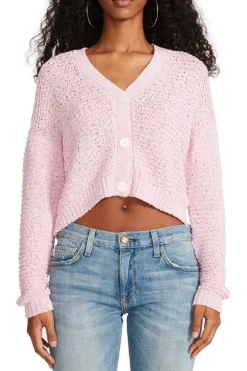 Hot BB Dakota by Steve Madden Bonfire Crop Cardigan-Pink Tulle|