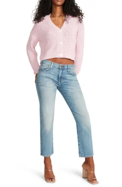 Hot BB Dakota by Steve Madden Bonfire Crop Cardigan-Pink Tulle|