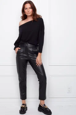 Hot RD Style Briane Boat Neck T-Shirt-Black|