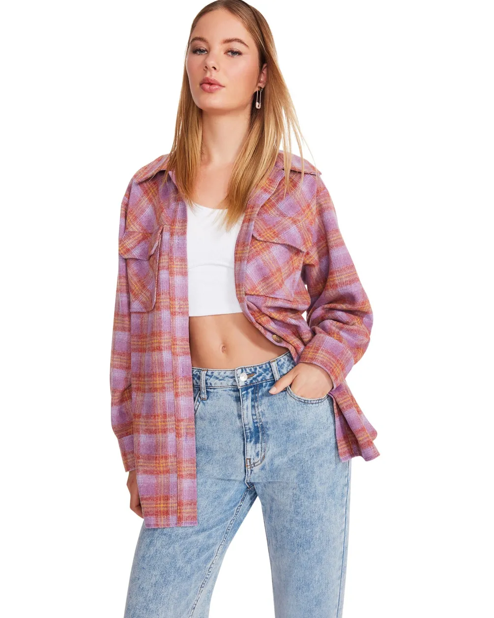 Outlet BB Dakota by Steve Madden Brooklyn Shacket-Vintage Purple|