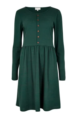 Outlet Apricot Button Down Skater Dress-Pine|
