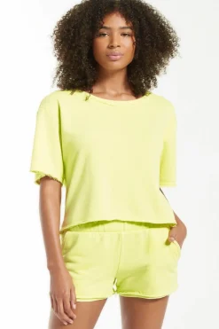 Sale Z Supply Calla Open Back Washed Terry Pullover|