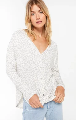 Z Supply Calli Leopard Rib Hacci Cardigan|