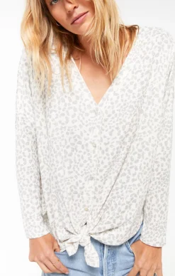 Z Supply Calli Leopard Rib Hacci Cardigan|