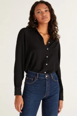 Hot Z Supply Camille Cupro Top-Black|
