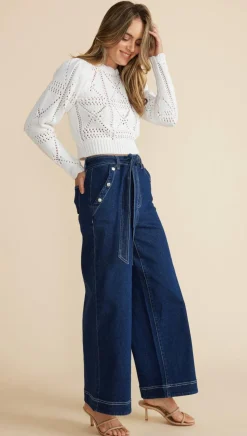 Clearance Minkpink Cara Crochet Jumper-White|
