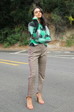 Discount BB Dakota Check Again Pant With Contrast Stripes|