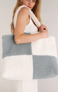 Online Z Supply Checker Sherpa Tote-Sage Ash|