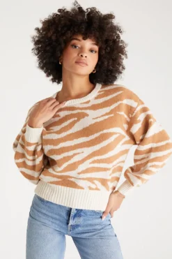 Outlet Z Supply Cloud Striped Sweater-Sandstone|