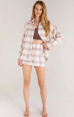 Best Z Supply Co-Ed Plaid Boxer-White|