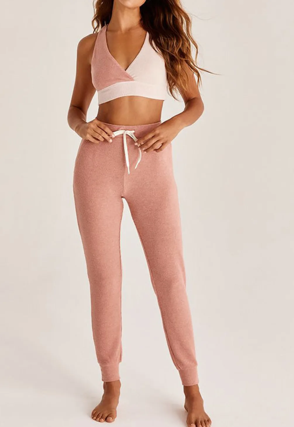 Outlet Z Supply Color Block Lounge Bra-Pink Sky|