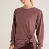Outlet Z Supply Cool Down Long Sleeve Top-Dark Cola|
