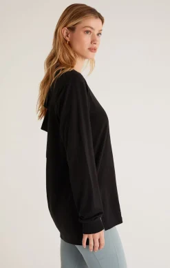 Outlet Z Supply Cool Down Long Sleeve Top-Black|