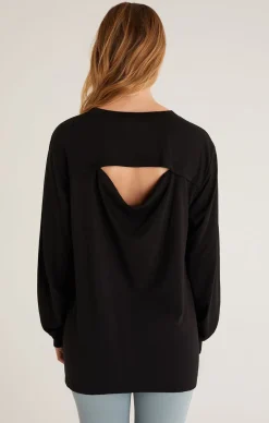 Outlet Z Supply Cool Down Long Sleeve Top-Black|