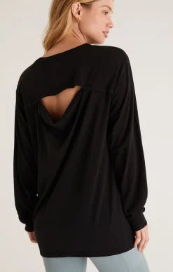 Outlet Z Supply Cool Down Long Sleeve Top-Black|