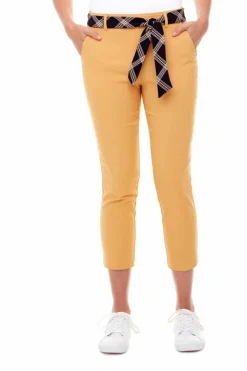 Outlet Up! Cropped Trouser Pant With Sash|