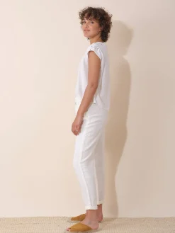 Discount Indi & Cold Cutout Embroidered T-Shirt-Ecru|