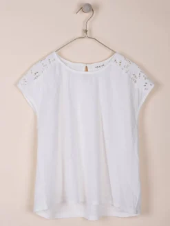 Discount Indi & Cold Cutout Embroidered T-Shirt-Ecru|