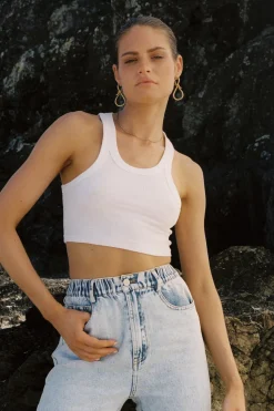 Discount Madison The Label Dantae Crop Tank-White|