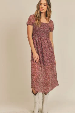 Best Sadie & Sage Dear Rosaline Midi Dress-Magenta|