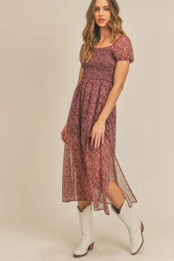 Best Sadie & Sage Dear Rosaline Midi Dress-Magenta|