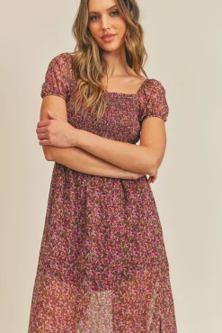 Best Sadie & Sage Dear Rosaline Midi Dress-Magenta|