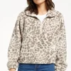 Best Z Supply Denver Leopard Sherpa Jacket-Mink Grey|