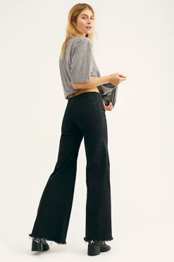 Hot Free People Drapey A-Line Pull-On Jeans|