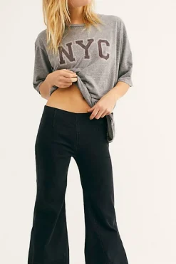 Hot Free People Drapey A-Line Pull-On Jeans|