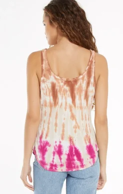 New Z Supply Easy Sorbet Skies Tie-Dye Tank-Sahara|