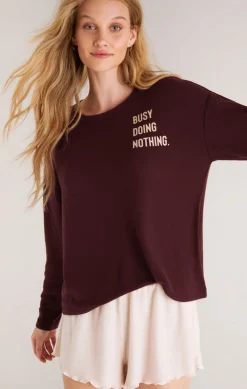Online Z Supply Eden Busy Long Sleeve Top-Fig|